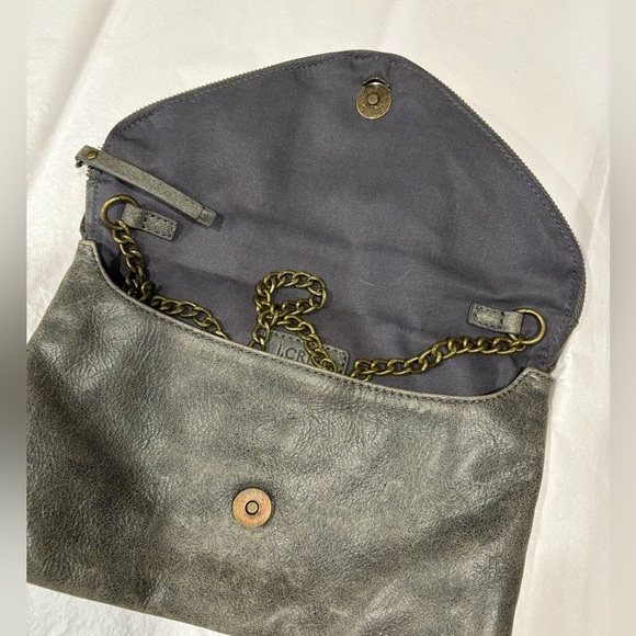 J. Crew Distressed Leather Envelope Clutch - Picture 8 of 11